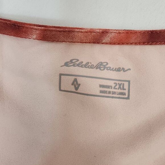 Eddie Bauer Size 2XL Travex Dress Womens Red Tie Dye V-Neck Sleeveless Stretch A - Picture 5 of 6